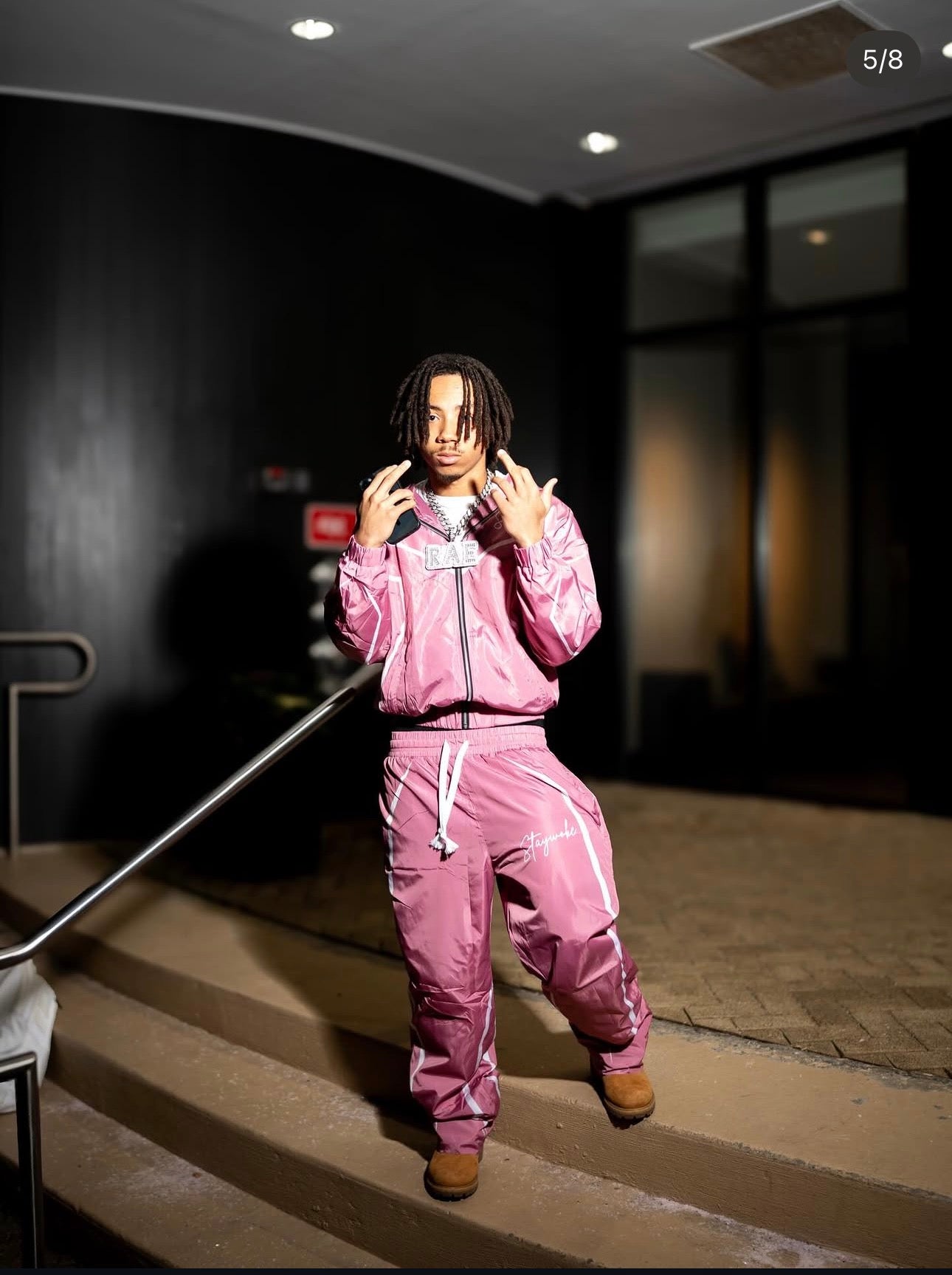 ⭐️StayWoke™ Reflective Tracksuit Set(PINK)